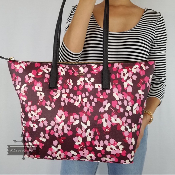 Kate Spade Nyssa Lane Cherry Floral Tote NWT Bag - Picture 3 of 8